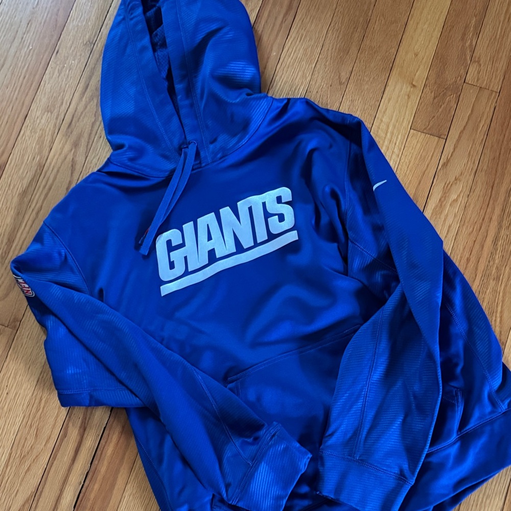 Nike NY Giants Blue Hoodie with White Logo